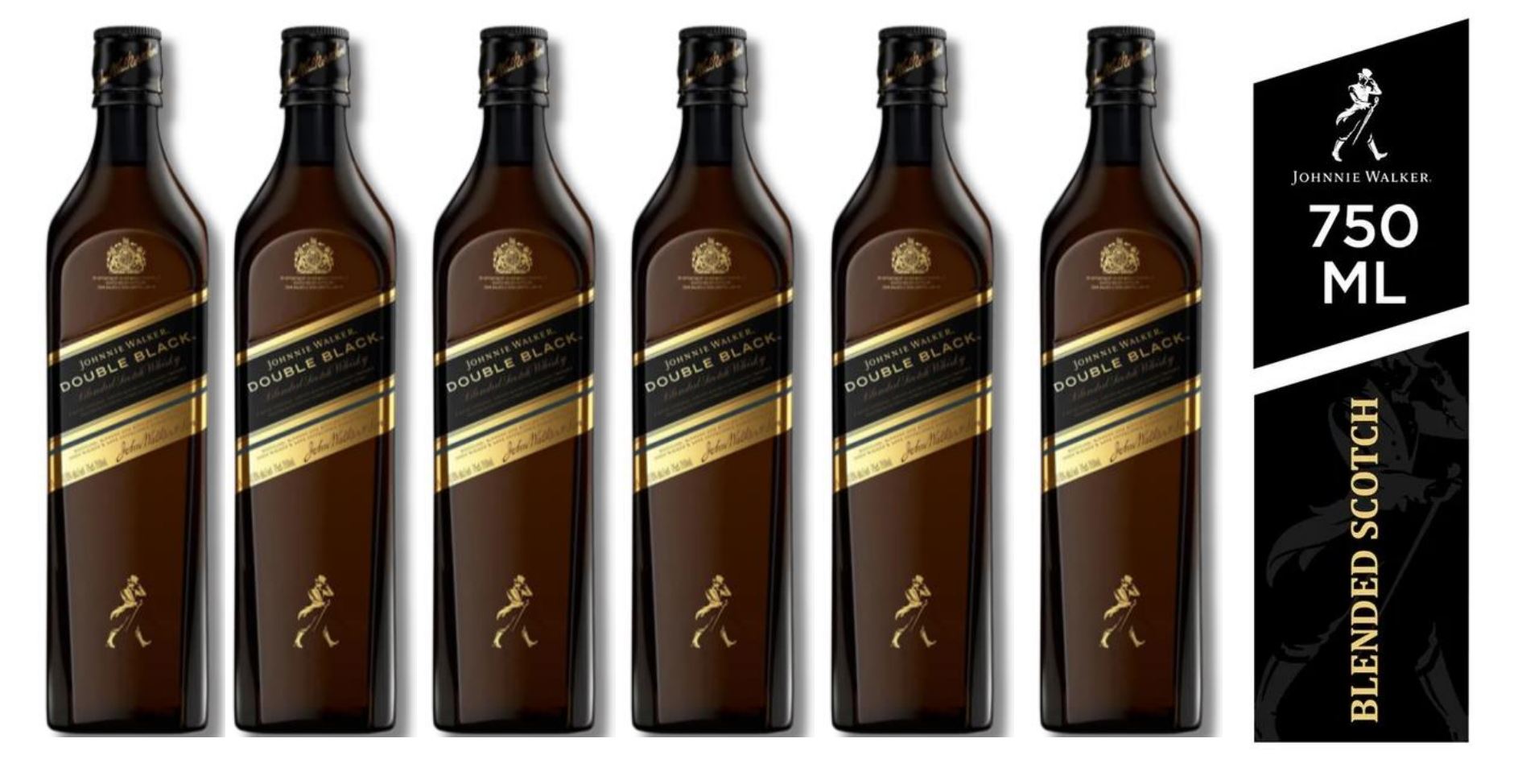 Whisky JOHNNIE WALKER Double Black Label 750ml- 6 UND